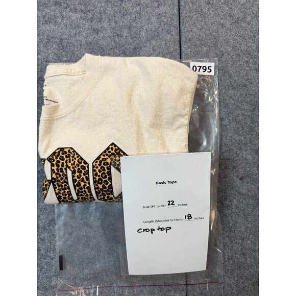 AC/DC Crop Top Womens M/L Rock Band Leppard Logo Long Sleeve Crew Neck Pullover - Picture 4 of 4